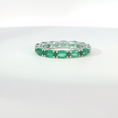 Load image into Gallery viewer, Oval Emerald Eternity Ring in White Gold
