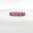 Load image into Gallery viewer, White Gold Oval Ruby Eternity Band
