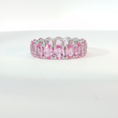 Load image into Gallery viewer, Oval Pink Sapphire Eternity Ring in White Gold
