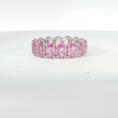 Load image into Gallery viewer, Oval Pink Sapphire Eternity Ring in White Gold
