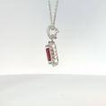 Load image into Gallery viewer, White Gold Ruby Halo Pendant
