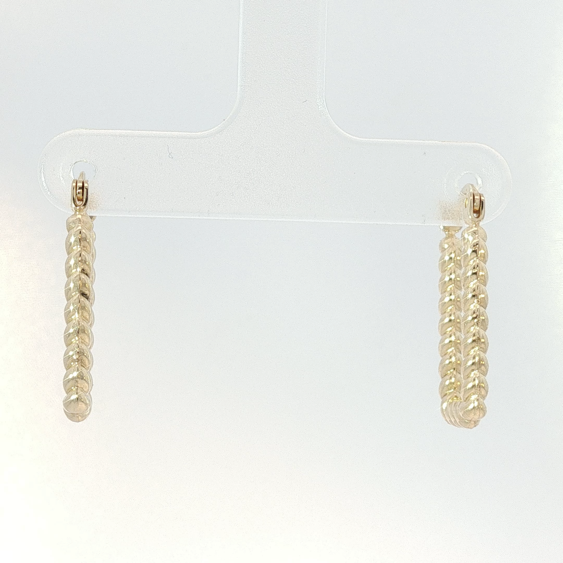 Braided Yellow Gold Hoop Earrings