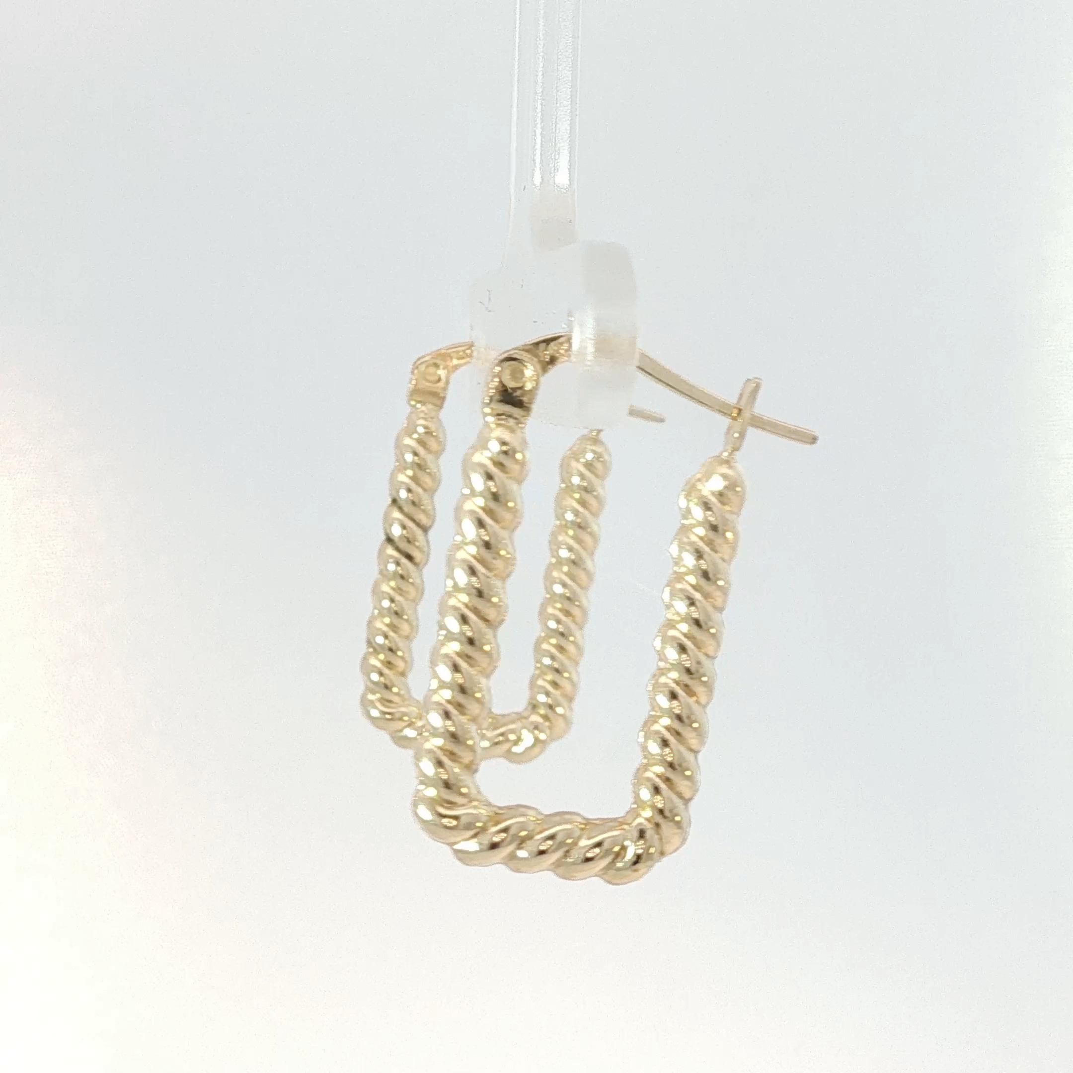 Braided Yellow Gold Hoop Earrings