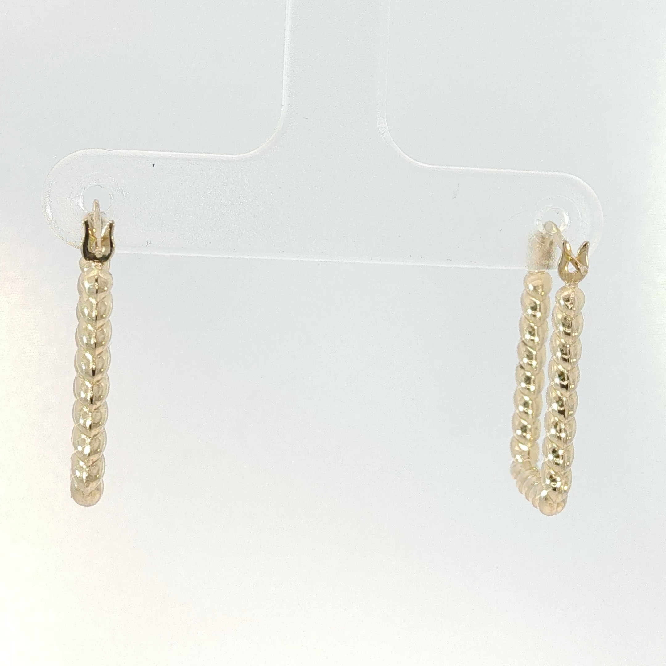 Braided Yellow Gold Hoop Earrings