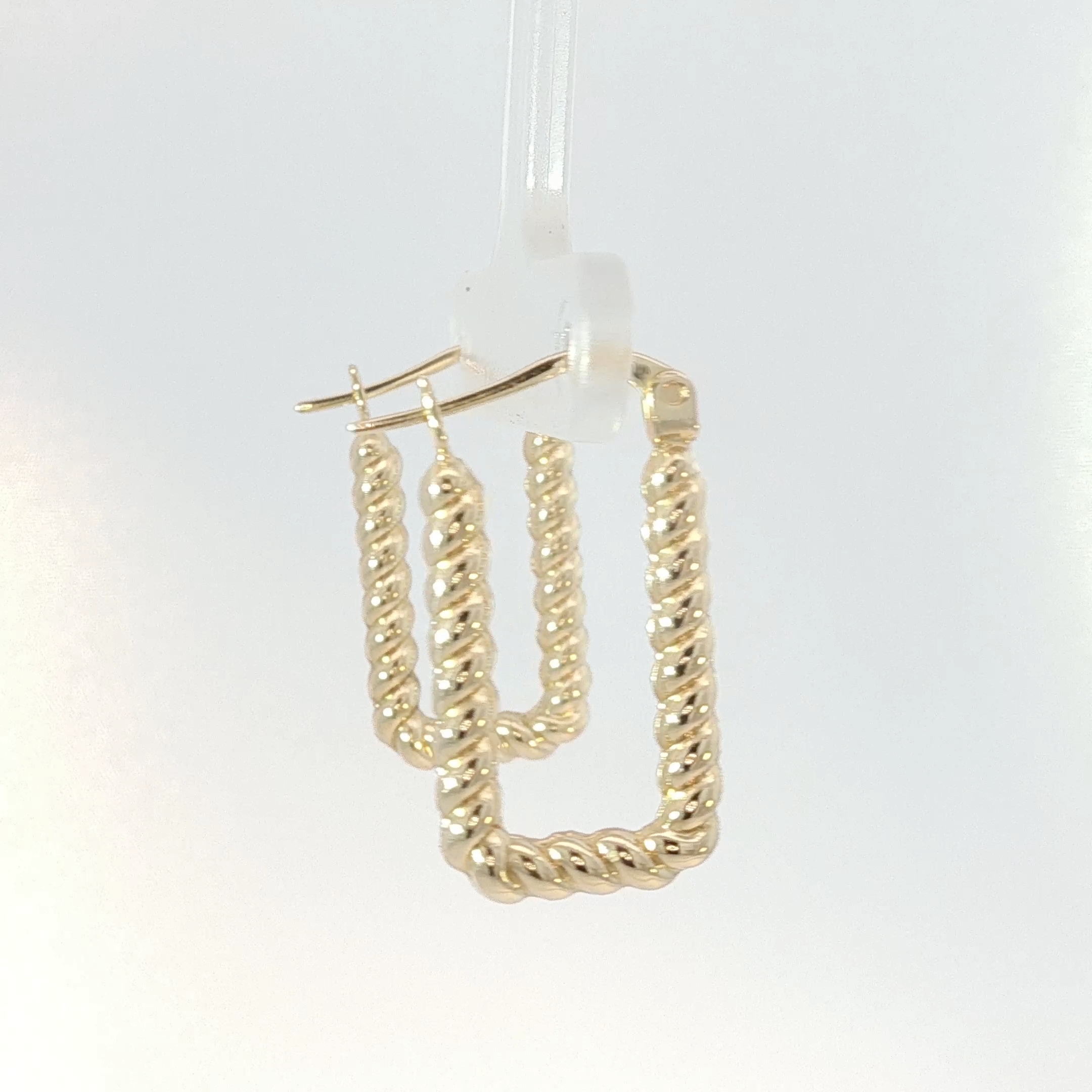 Braided Yellow Gold Hoop Earrings