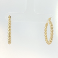 Load image into Gallery viewer, Beaded Yellow Gold Hoop Earrings
