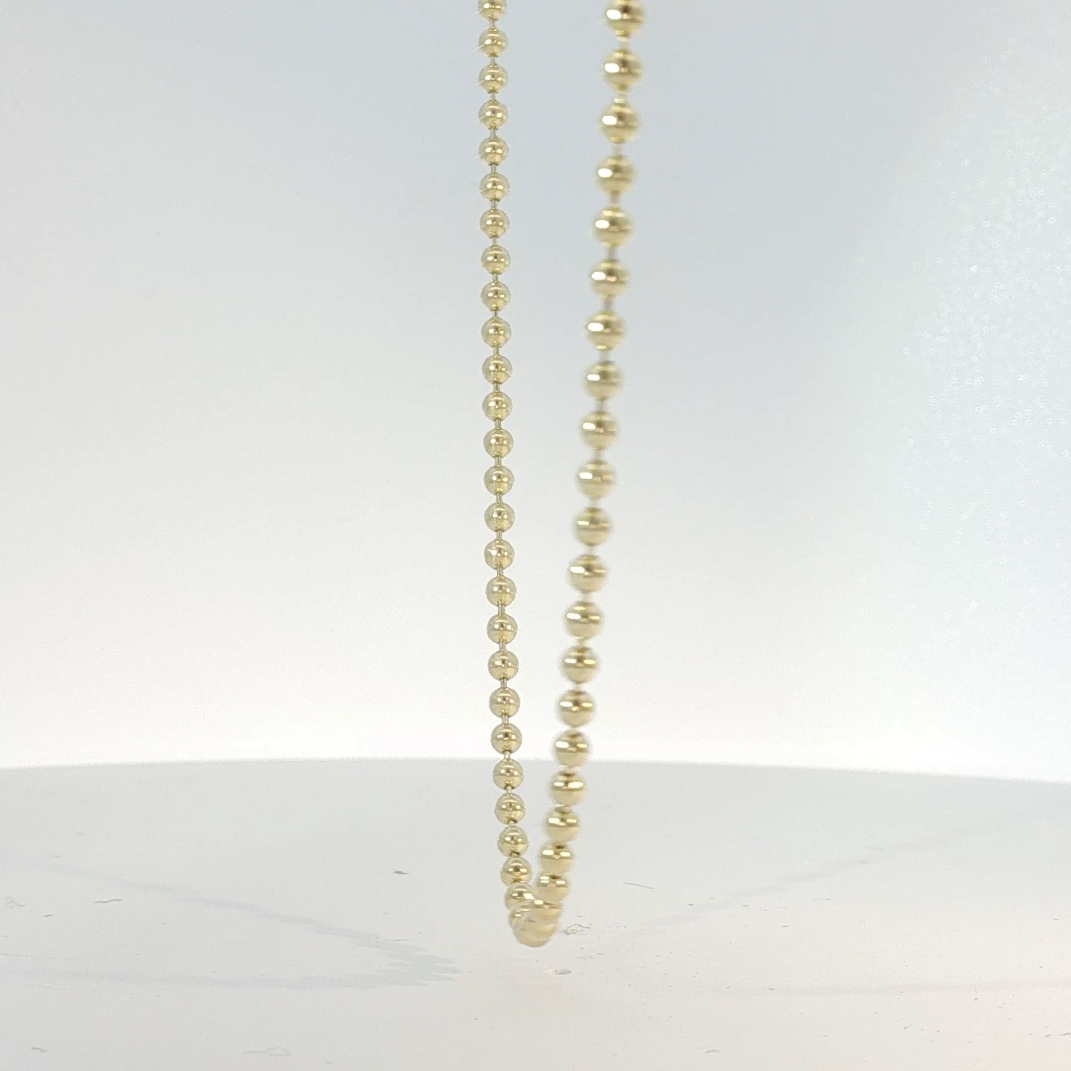 Classic Yellow Gold Beaded Chain Necklace