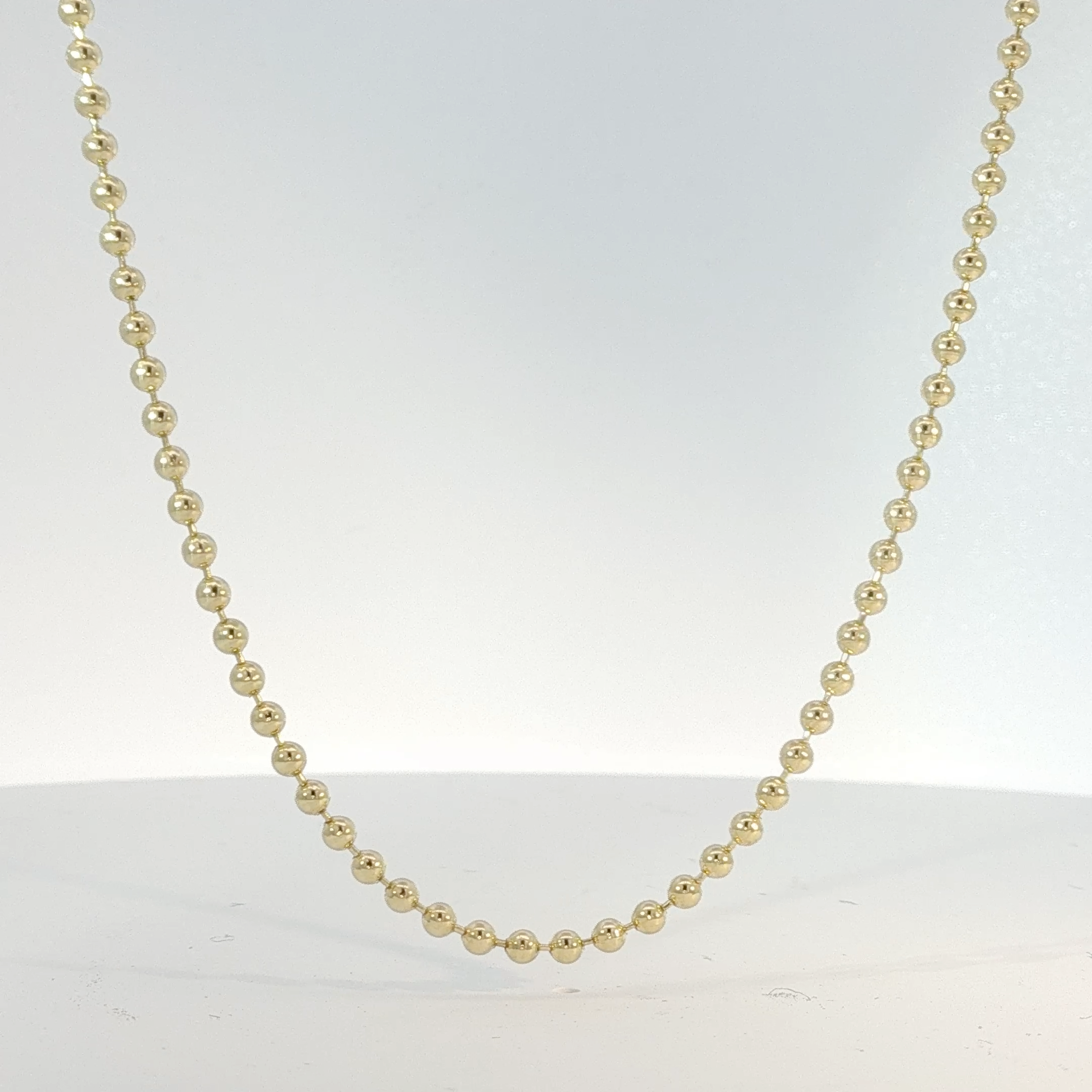 Classic Yellow Gold Beaded Chain Necklace