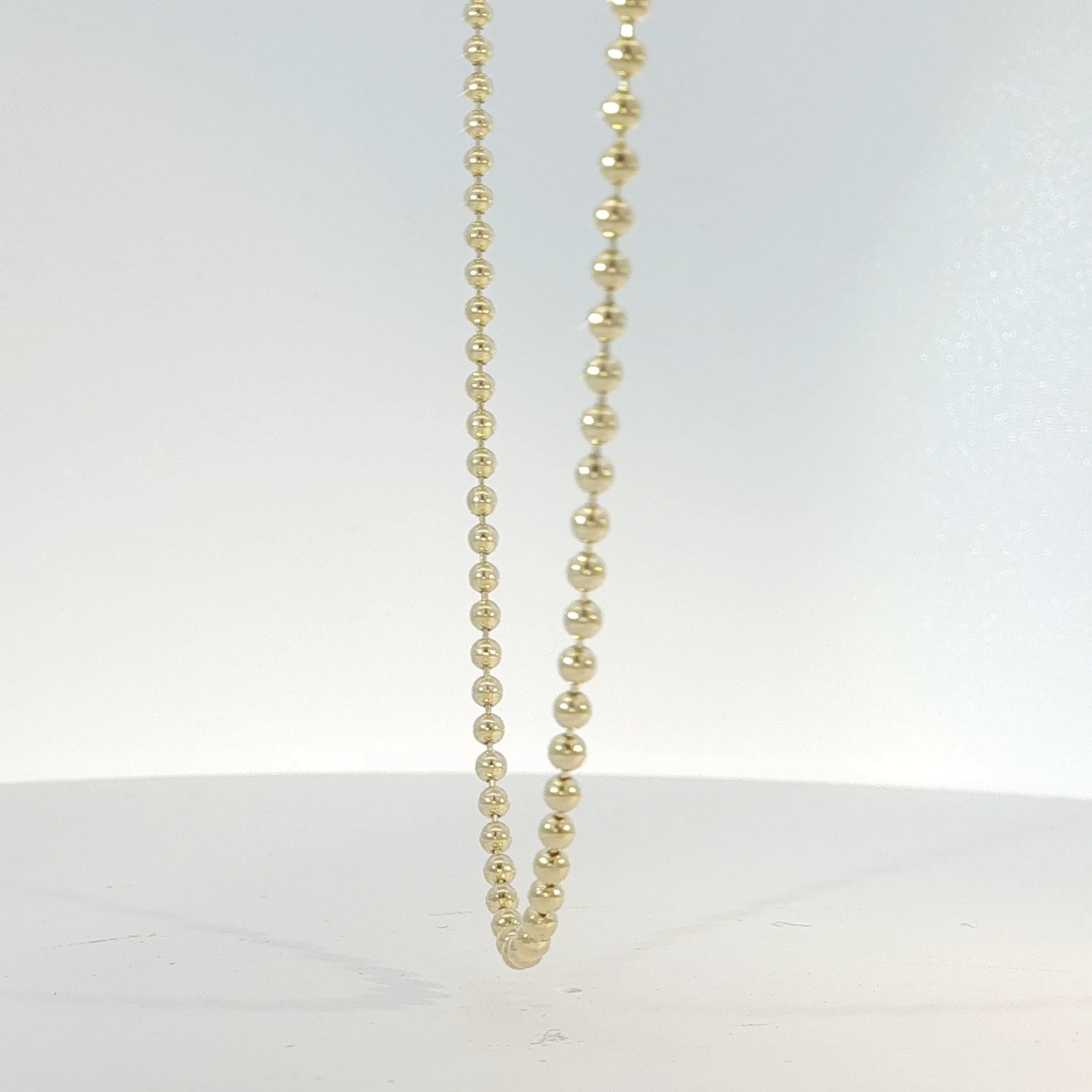 Classic Yellow Gold Beaded Chain Necklace