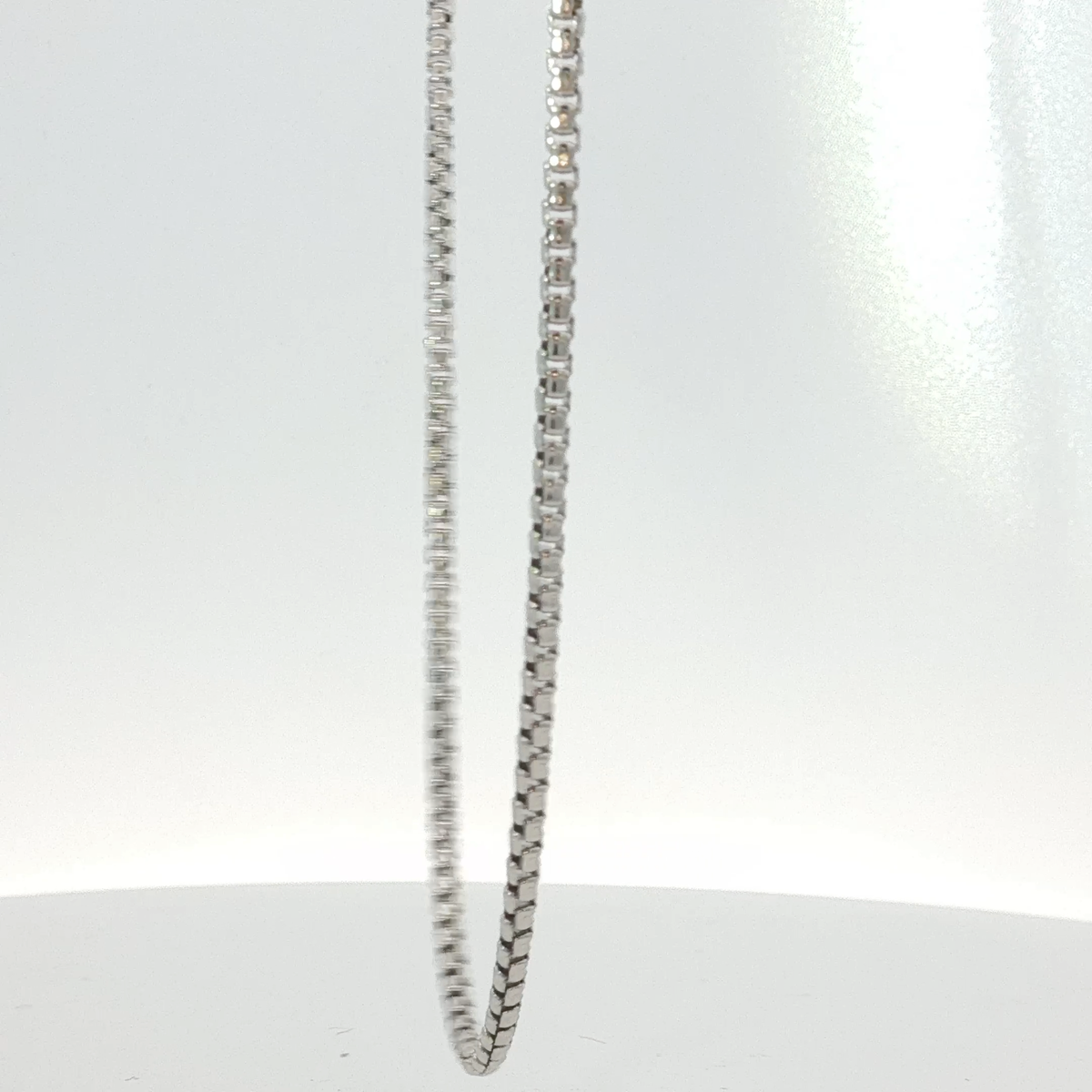 Classic Box Chain Necklace in White Gold