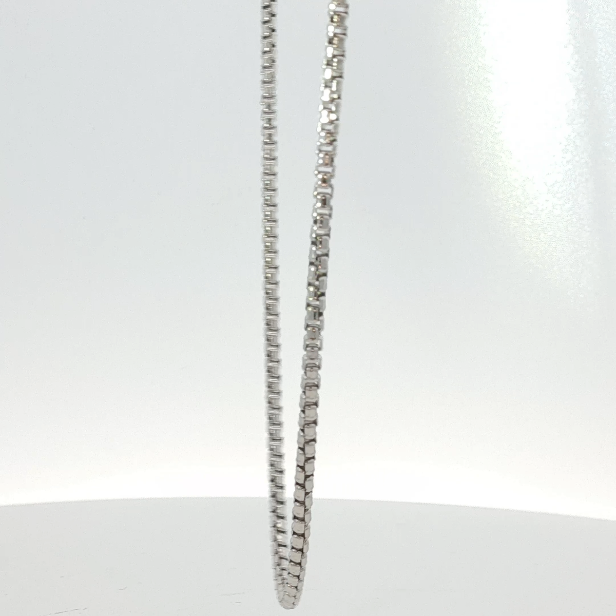 Classic Box Chain Necklace in White Gold