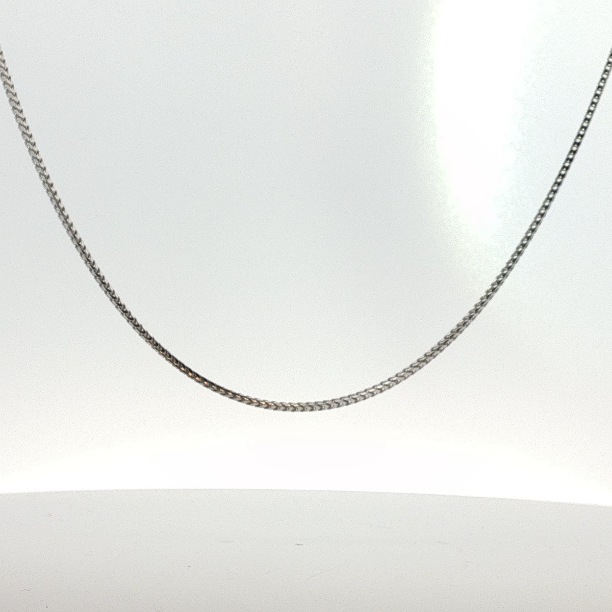 Classic Woven Chain Necklace in White Gold