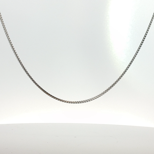 Classic Woven Chain Necklace in White Gold