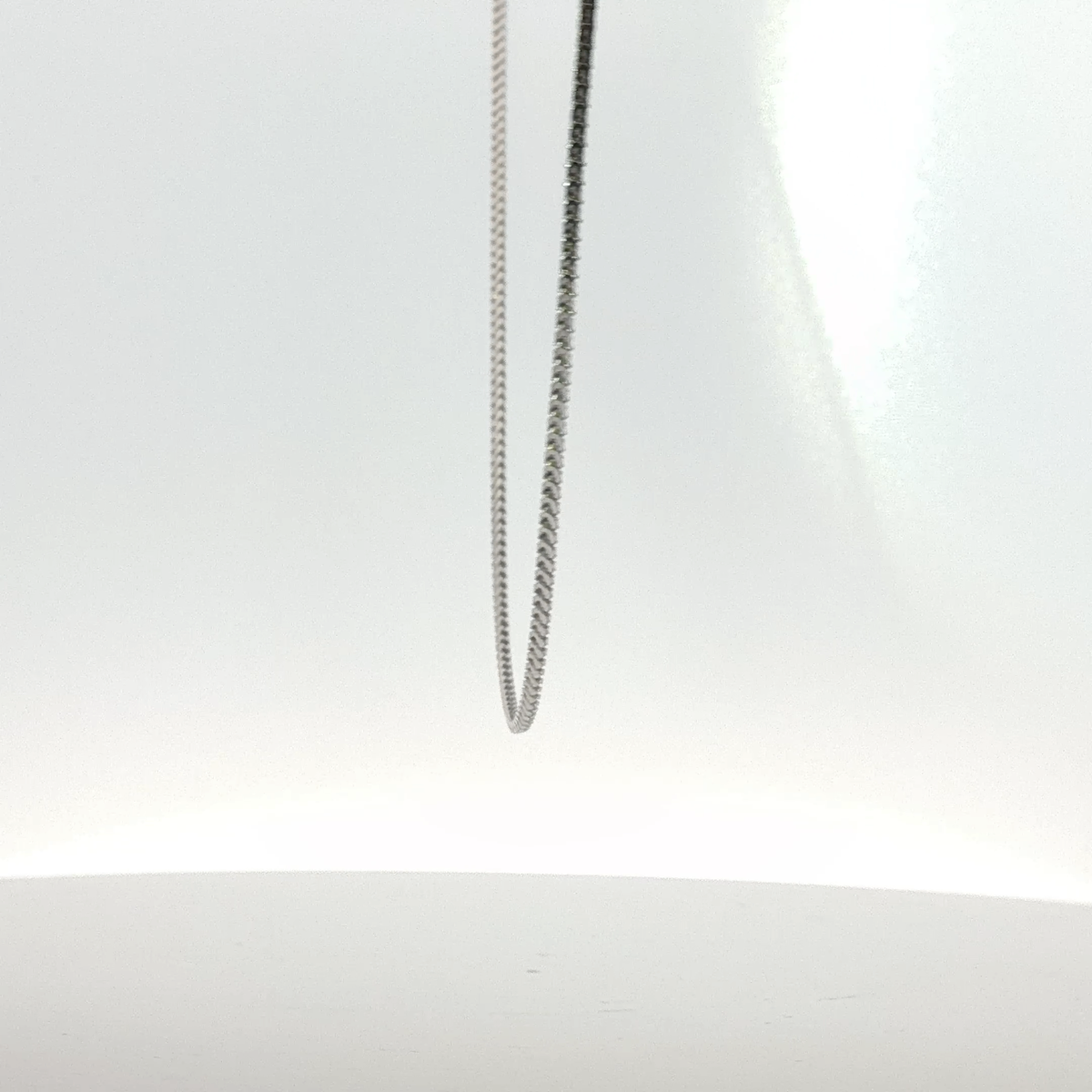 Classic Woven Chain Necklace in White Gold