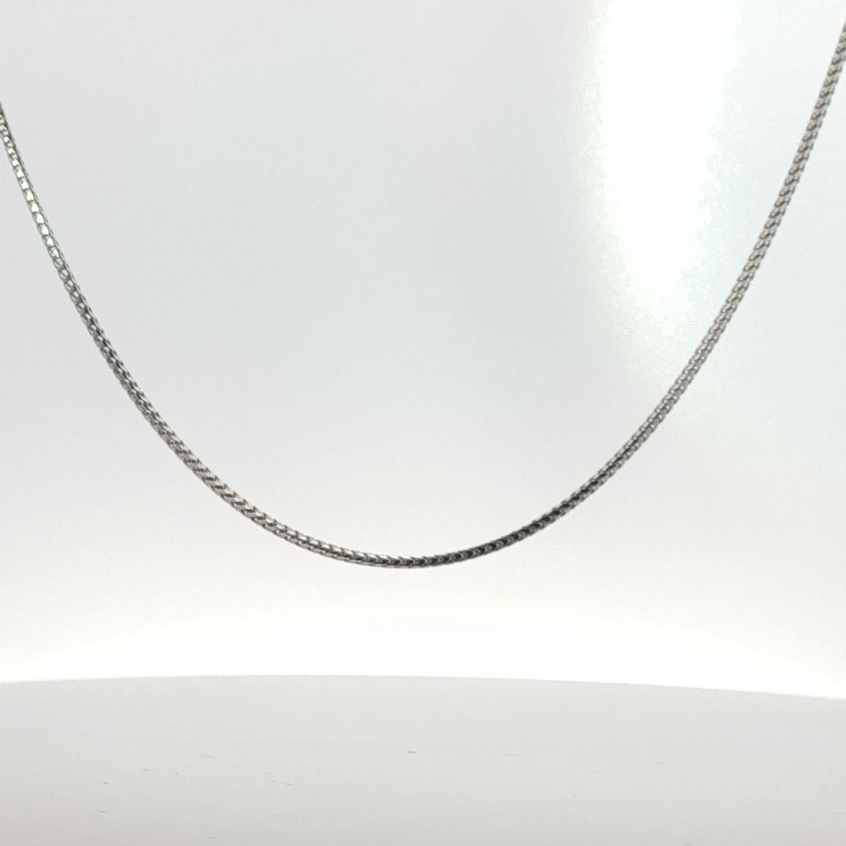 Classic Woven Chain Necklace in White Gold