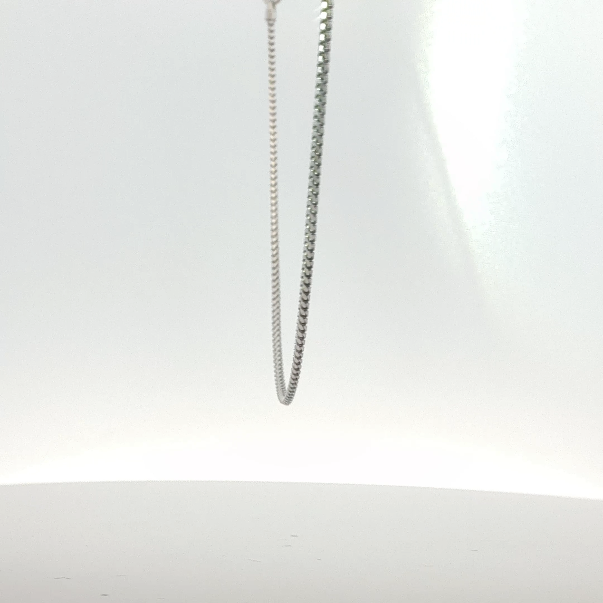 Classic Woven Chain Necklace in White Gold