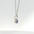 Load image into Gallery viewer, Round Tanzanite Solitaire Pendant in White Gold
