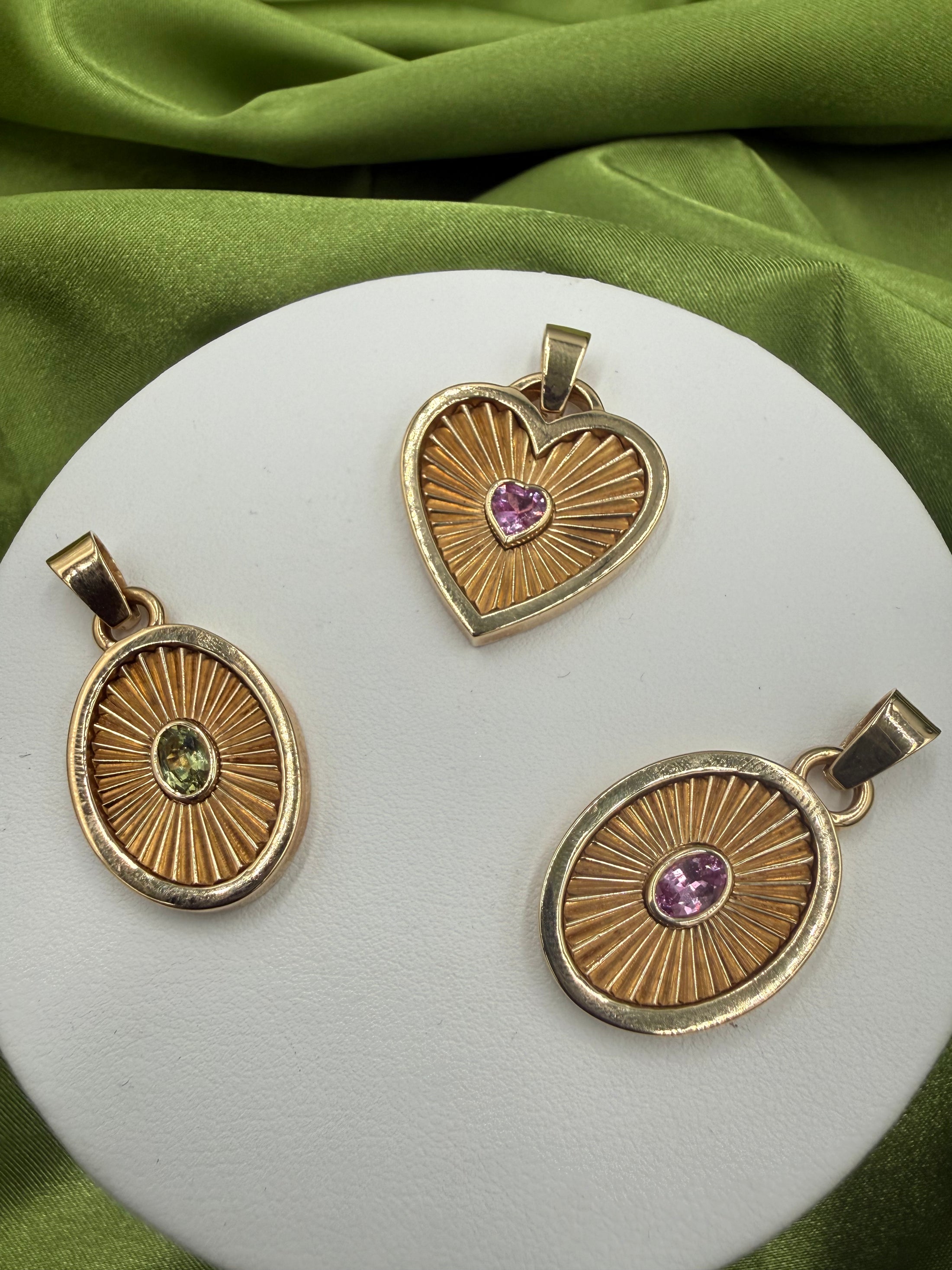 Sunburst Sapphire Pendant