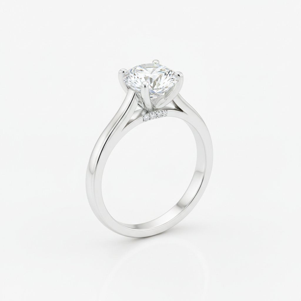 Custom 14K White Gold Diamond Ring