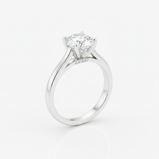 Custom 14K White Gold Diamond Ring