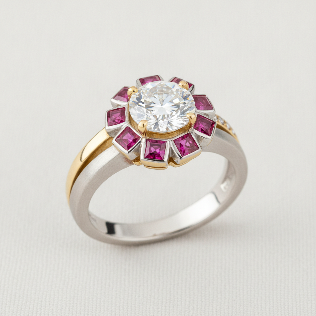 Custom 18K Gold Diamond Ring