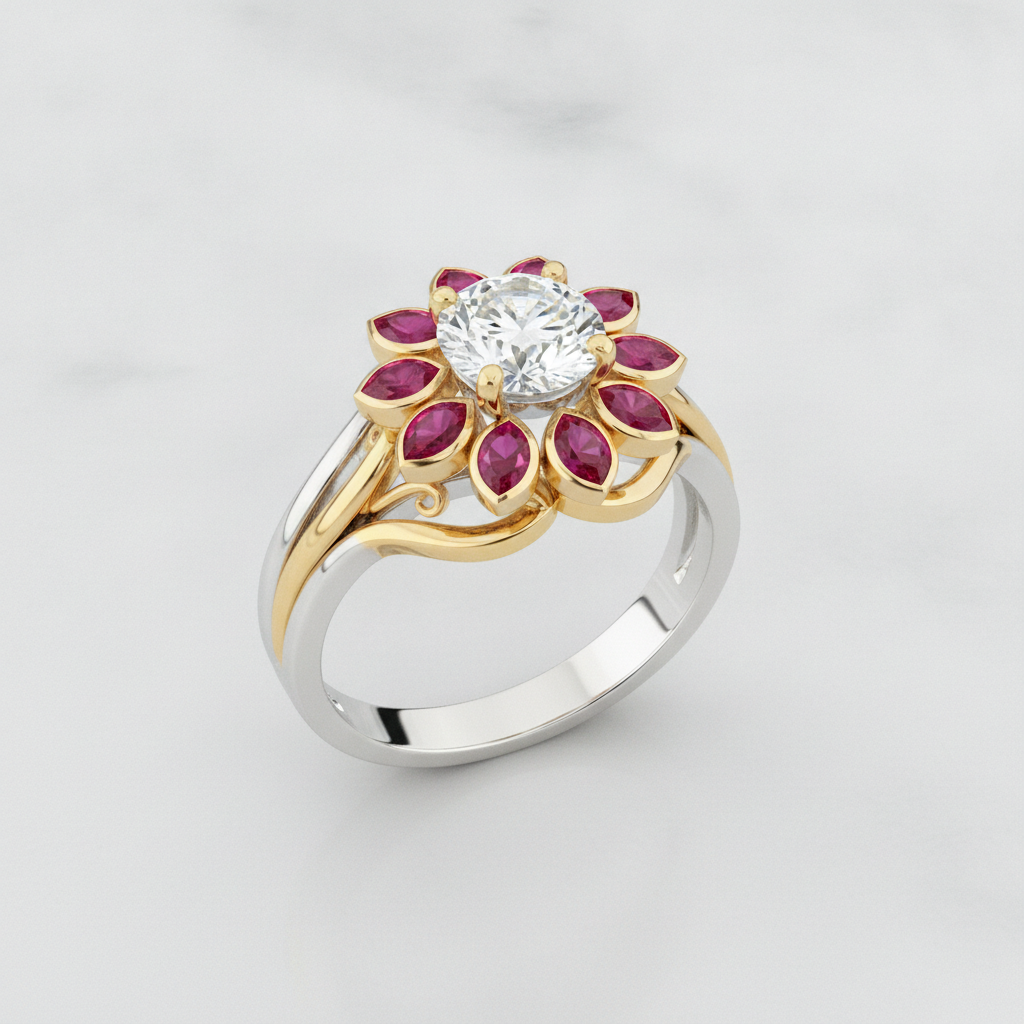 Custom 18K Gold Diamond Ring