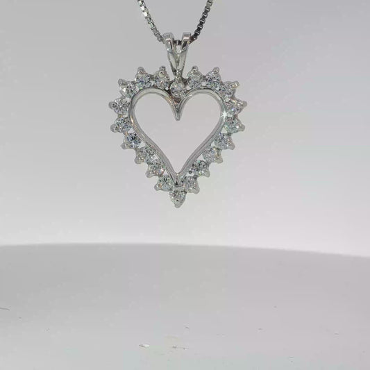 Silver & CZ Heart Pendant