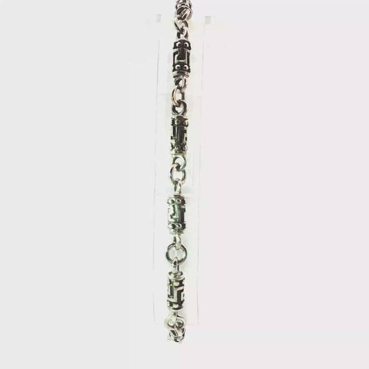 Sterling Silver Engraved Chain Bracelet