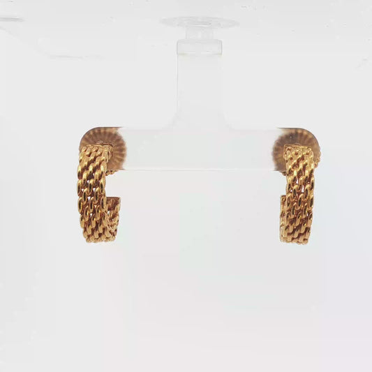 Classic Tiffany & Co High-Polish Yellow Gold Hoop Earrings