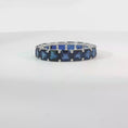 Load and play video in Gallery viewer, Royal Blue Sapphire Eternity Ring in White Gold
