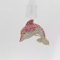 Load and play video in Gallery viewer, Dolphin Brooch with Round Cabochon Emerald
