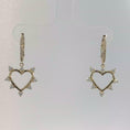 Load and play video in Gallery viewer, Yellow Gold Diamond Heart Dangle Earrings
