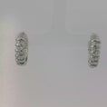 Load and play video in Gallery viewer, Silver Hoop Earrings with Round Brilliant CZ
