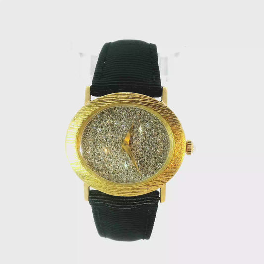 18K Yellow Gold Diamond Dial Piguet Watch