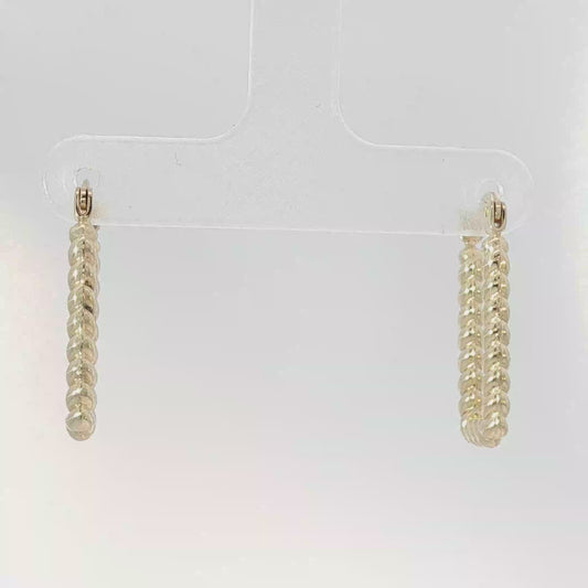 Braided Yellow Gold Hoop Earrings