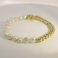 Load and play video in Gallery viewer, Pearl and Cuban Link Gold Bracelet
