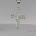 Load and play video in Gallery viewer, Sterling Silver Crucifix Pendant with White Gold Finish
