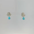 Load and play video in Gallery viewer, Turquoise and Diamond Drop Earrings
