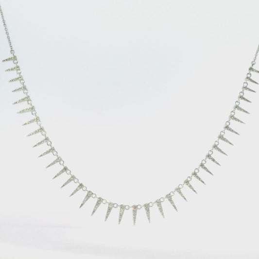 Elegant Silver Spike Necklace