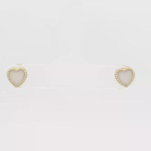 Yellow Gold Heart Stud Earrings