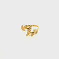 Load and play video in Gallery viewer, Gold Leaf Ring With Diamonds
