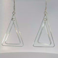 Load and play video in Gallery viewer, Modern Silver Double Triangle Dangle Earrings
