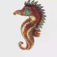 Load and play video in Gallery viewer, Seahorse Brooch with Green Emerald
