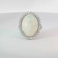 Load and play video in Gallery viewer, White Gold Oval Opal Halo Cocktail Ring
