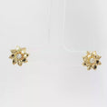 Load and play video in Gallery viewer, Yellow Gold Stud Earrings with Round Brilliant Diamond
