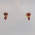 Load and play video in Gallery viewer, Ruby and Gold Earrings
