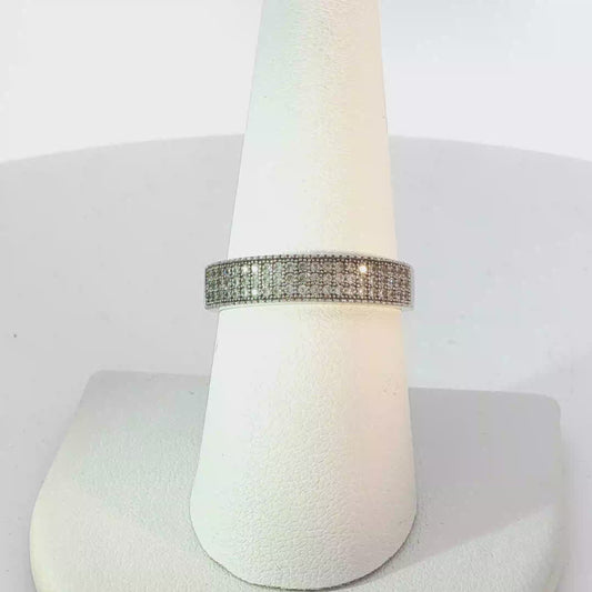 Multi-Row CZ Pave Band Ring
