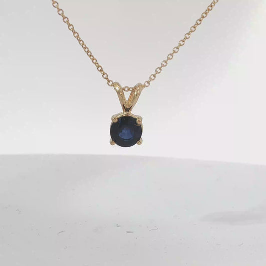 Round Royal Blue Sapphire Solitaire's Charm