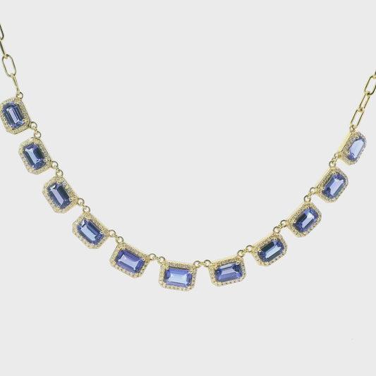 Tanzanite Paper clip necklace Necklace