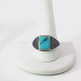 Load and play video in Gallery viewer, Rectangular Turquoise Silver Signet Ring
